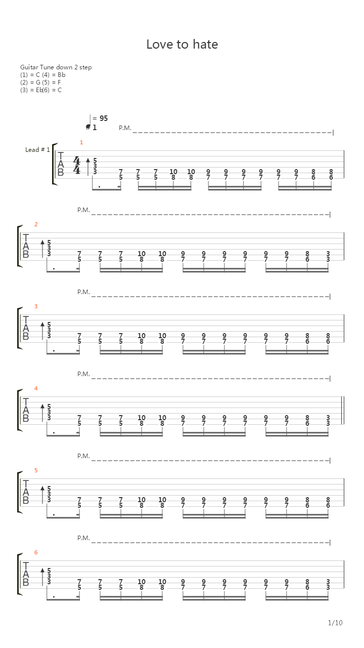 Love To Hate吉他谱