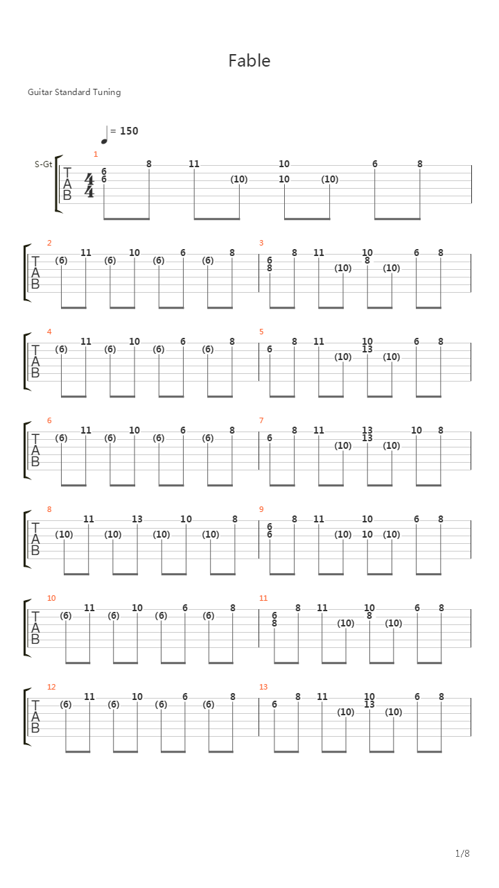 Fable吉他谱