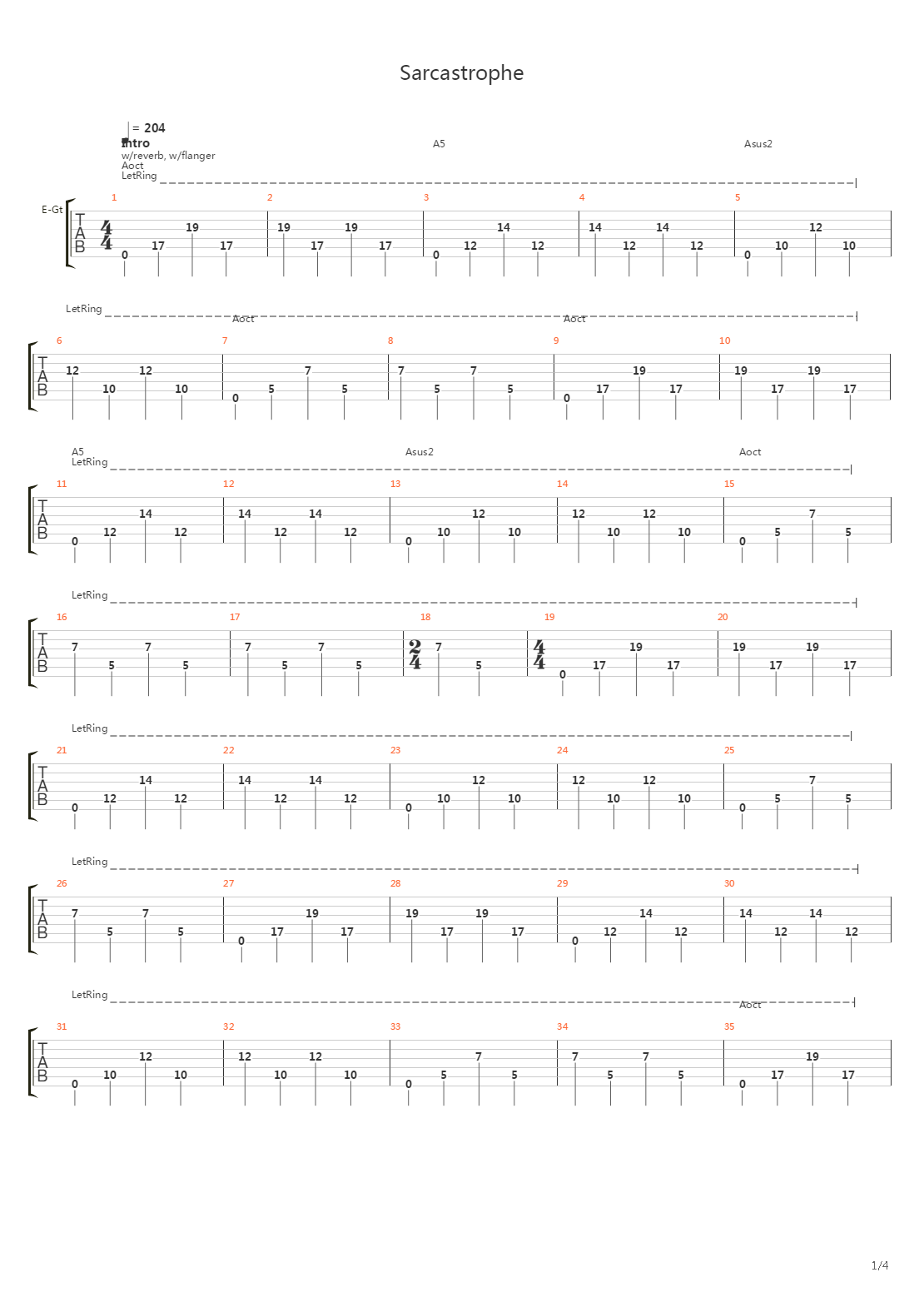 Sarcastrophe吉他谱