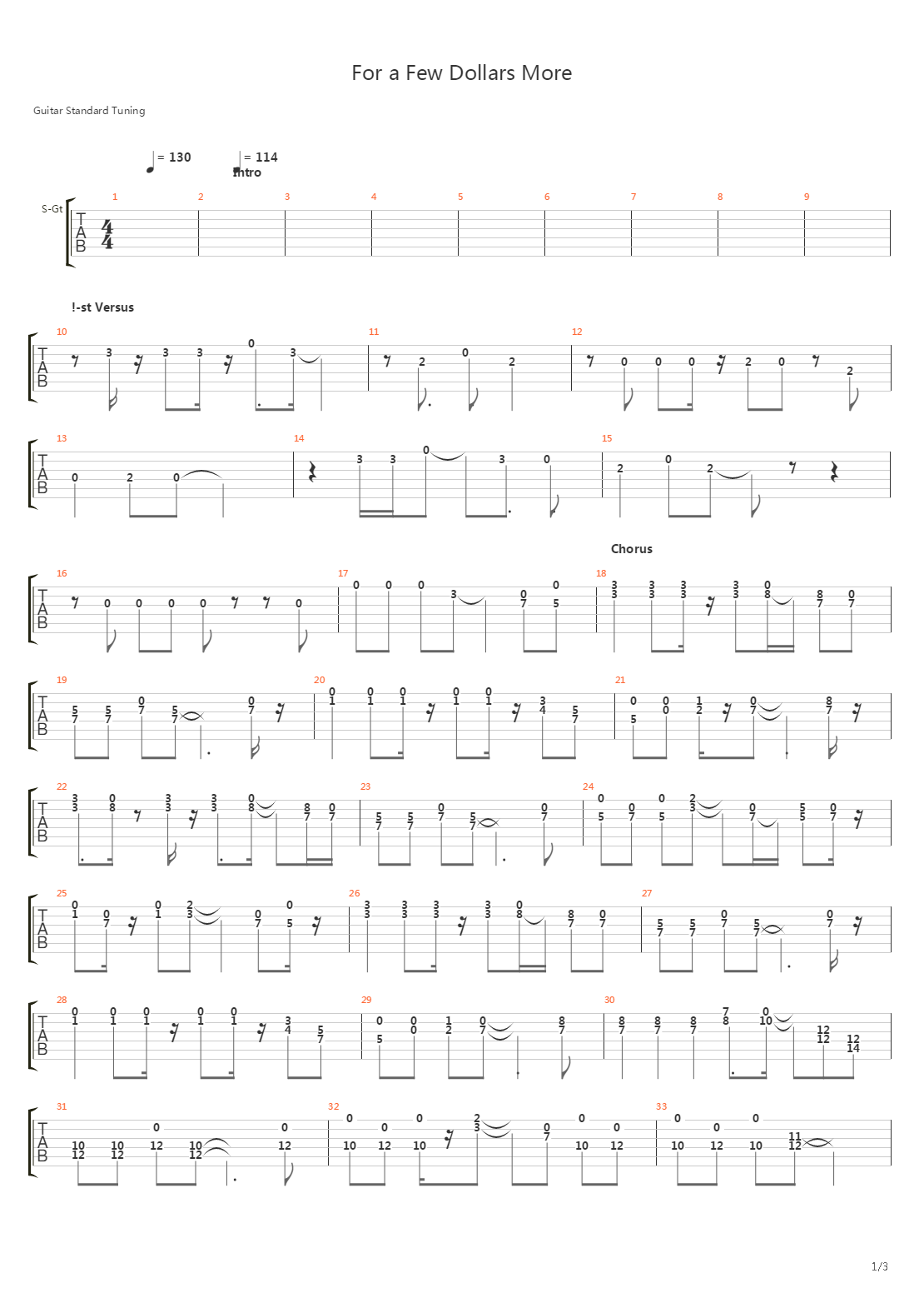 For A Few Dollars More吉他谱