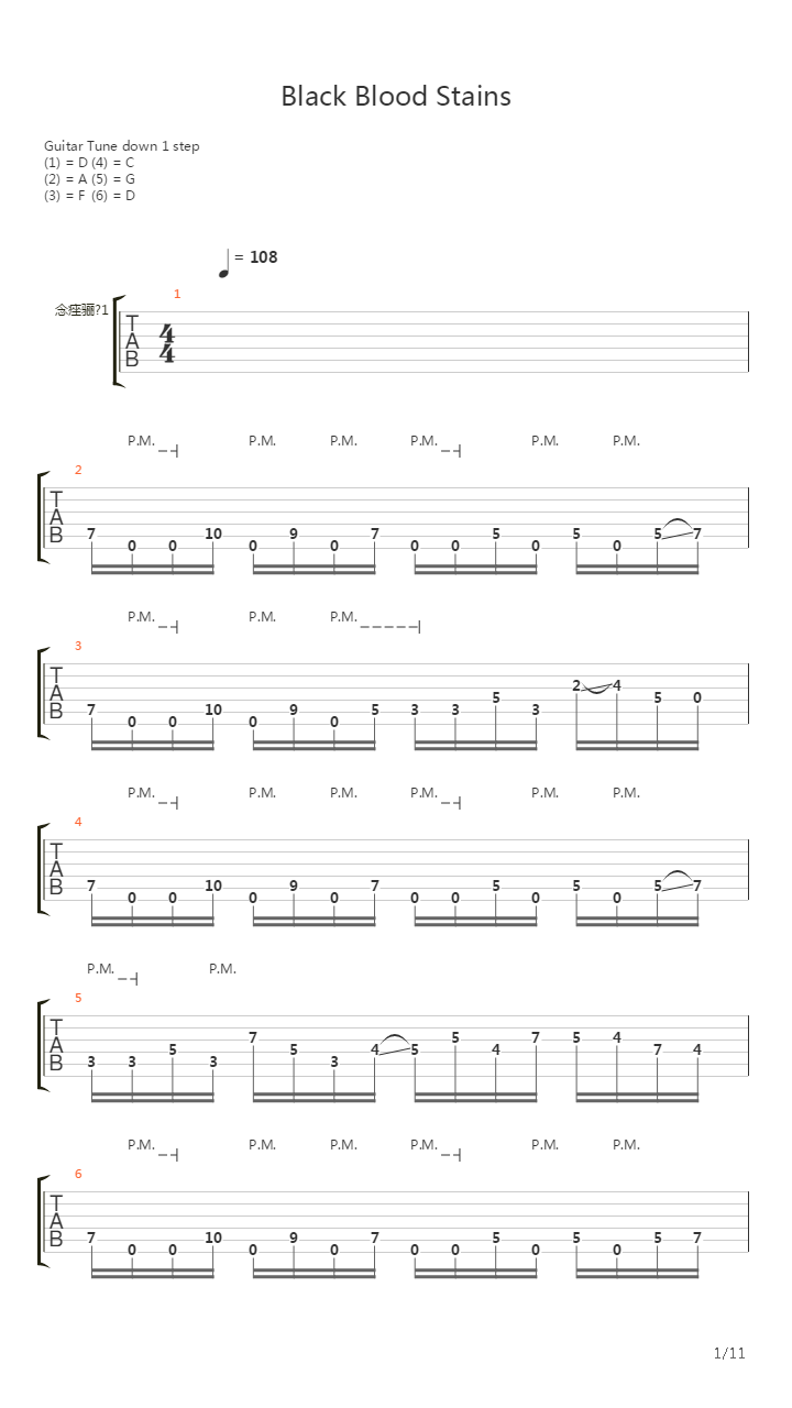 Black Blood Stains吉他谱