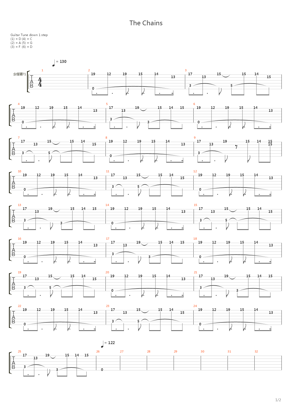 The Chains吉他谱