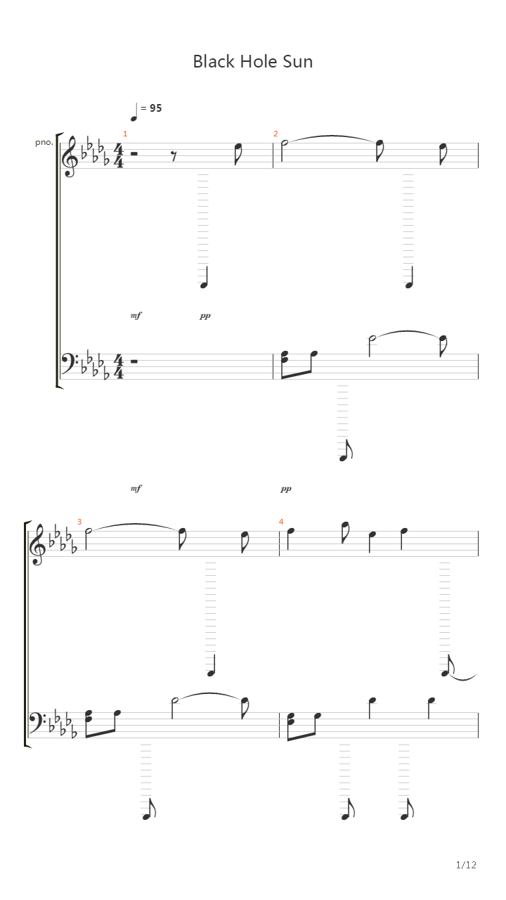 Black Hole Sun吉他谱