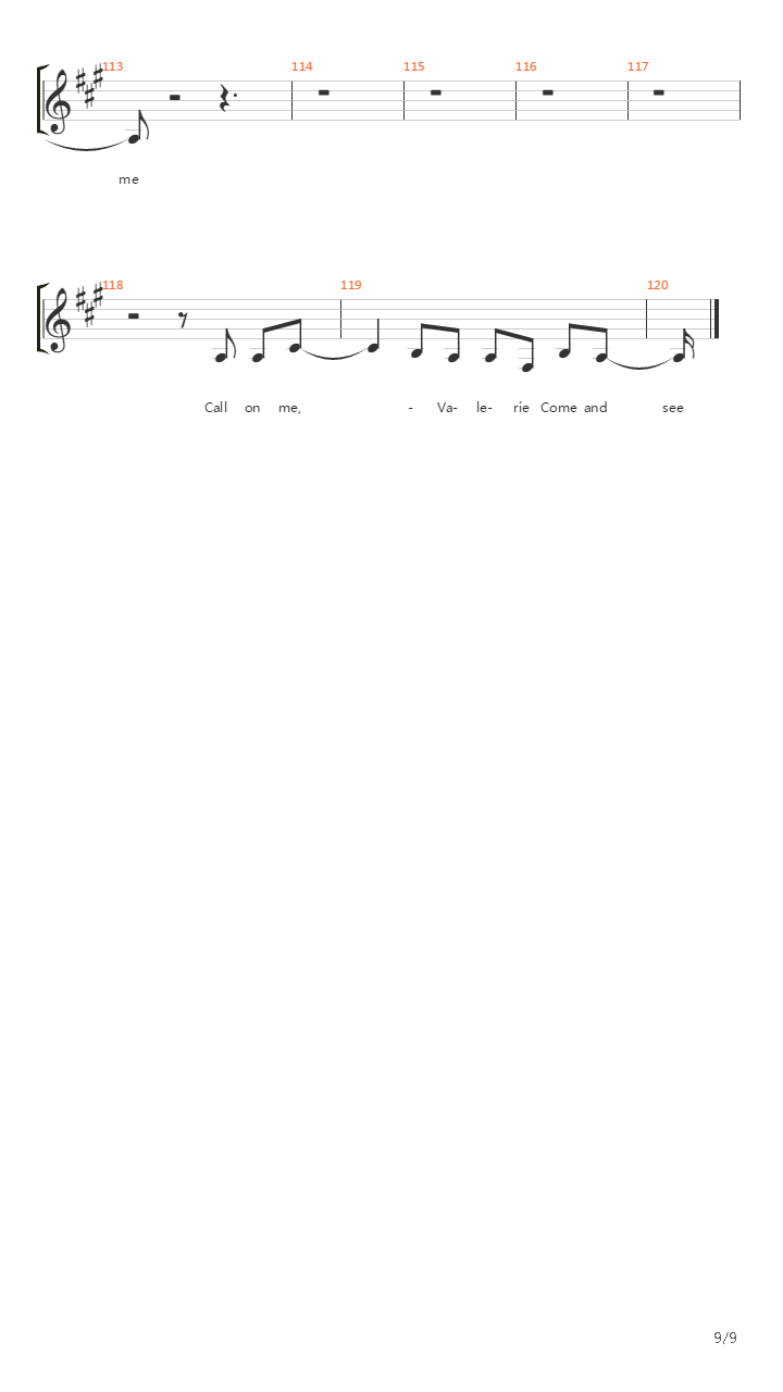 Valerie吉他谱