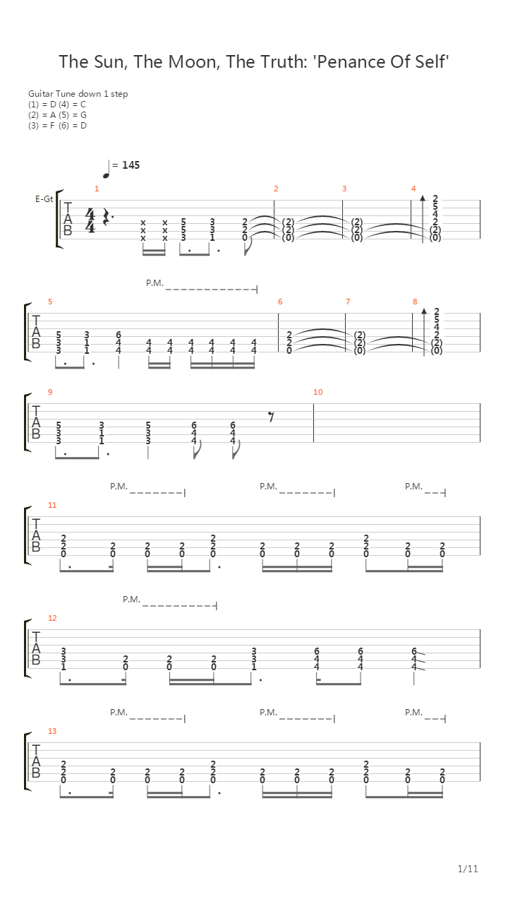 The Sun The Moon The Truth Penance Of Self吉他谱