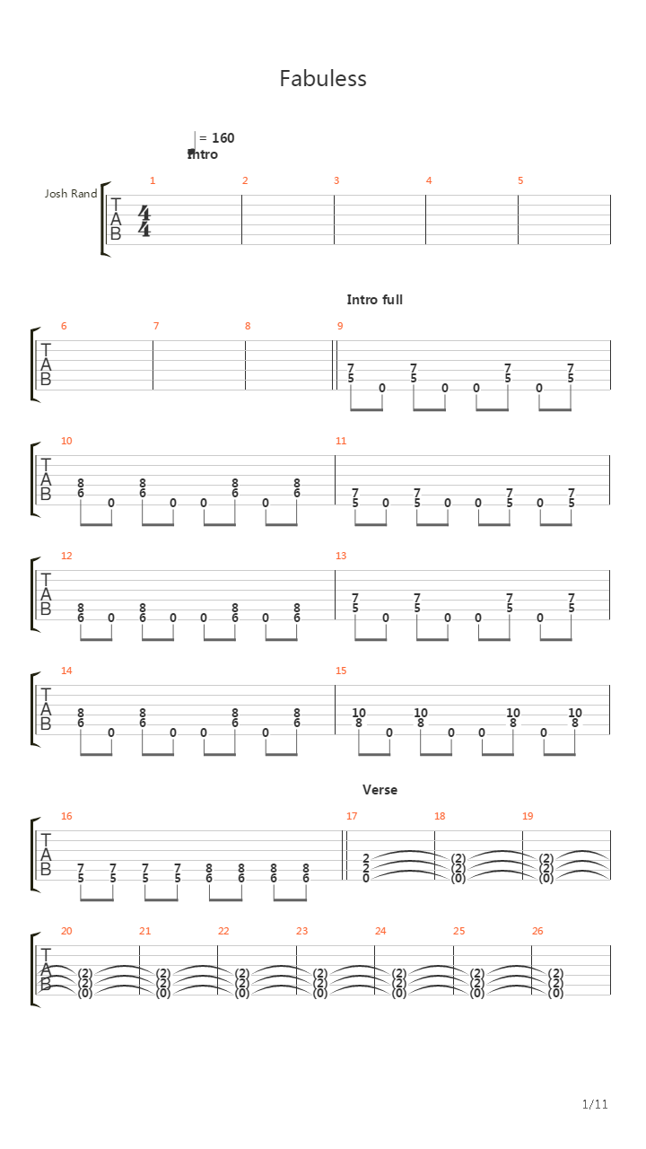 Fabuless吉他谱