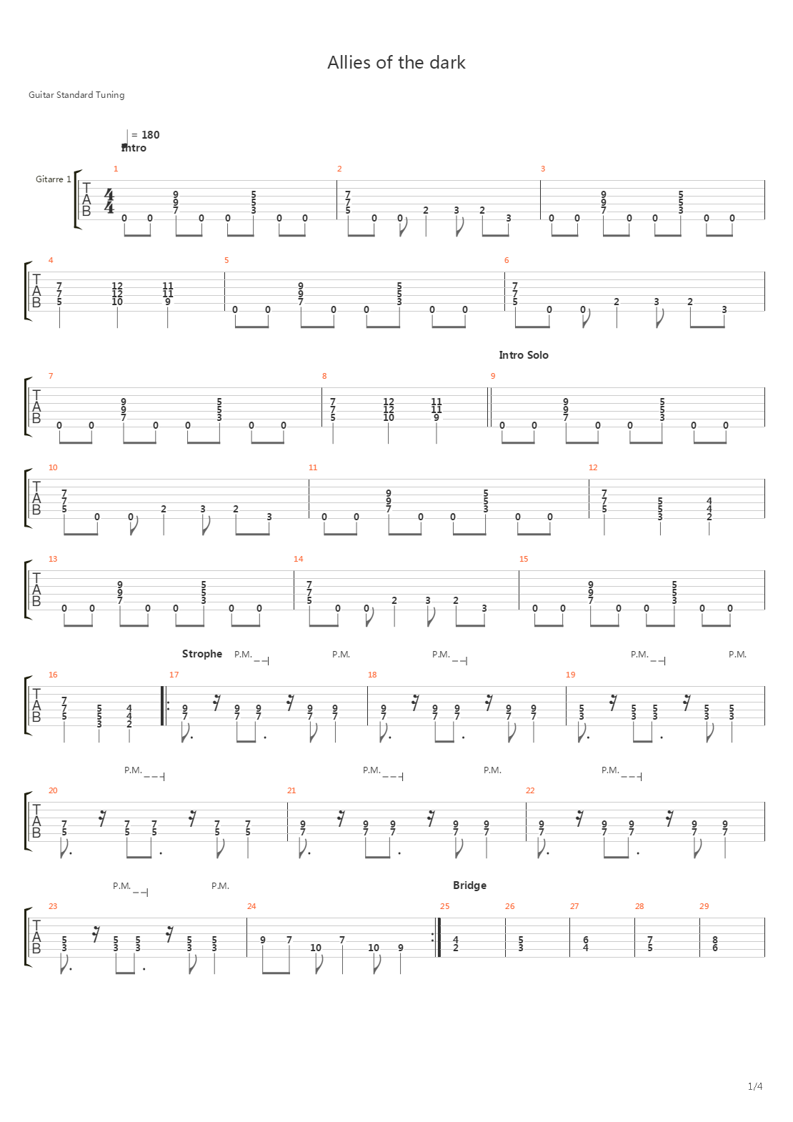 Allies Of The Dark吉他谱