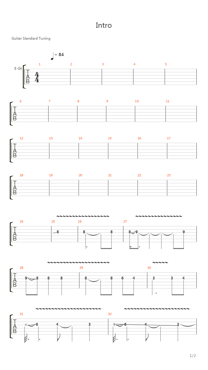Intro吉他谱