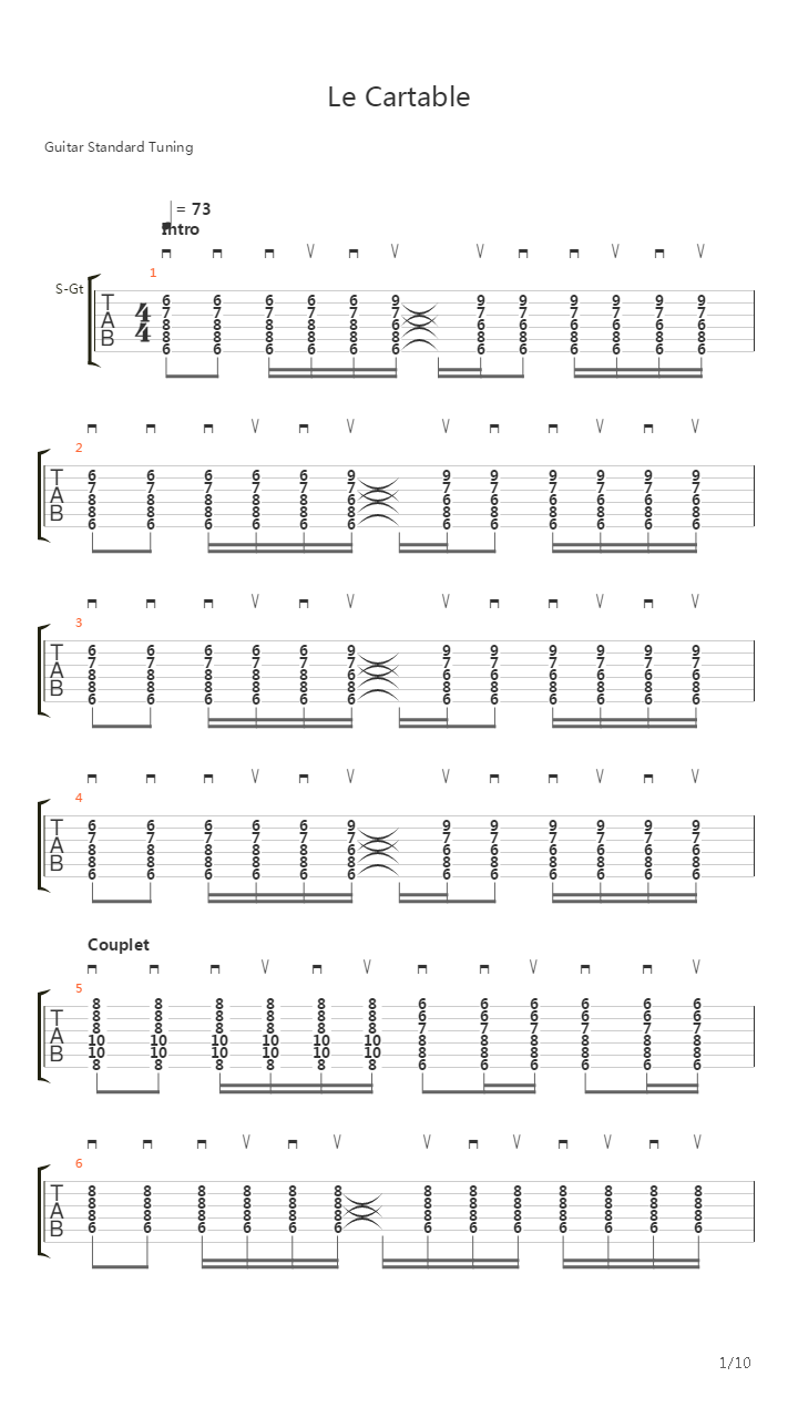 Le Cartable吉他谱