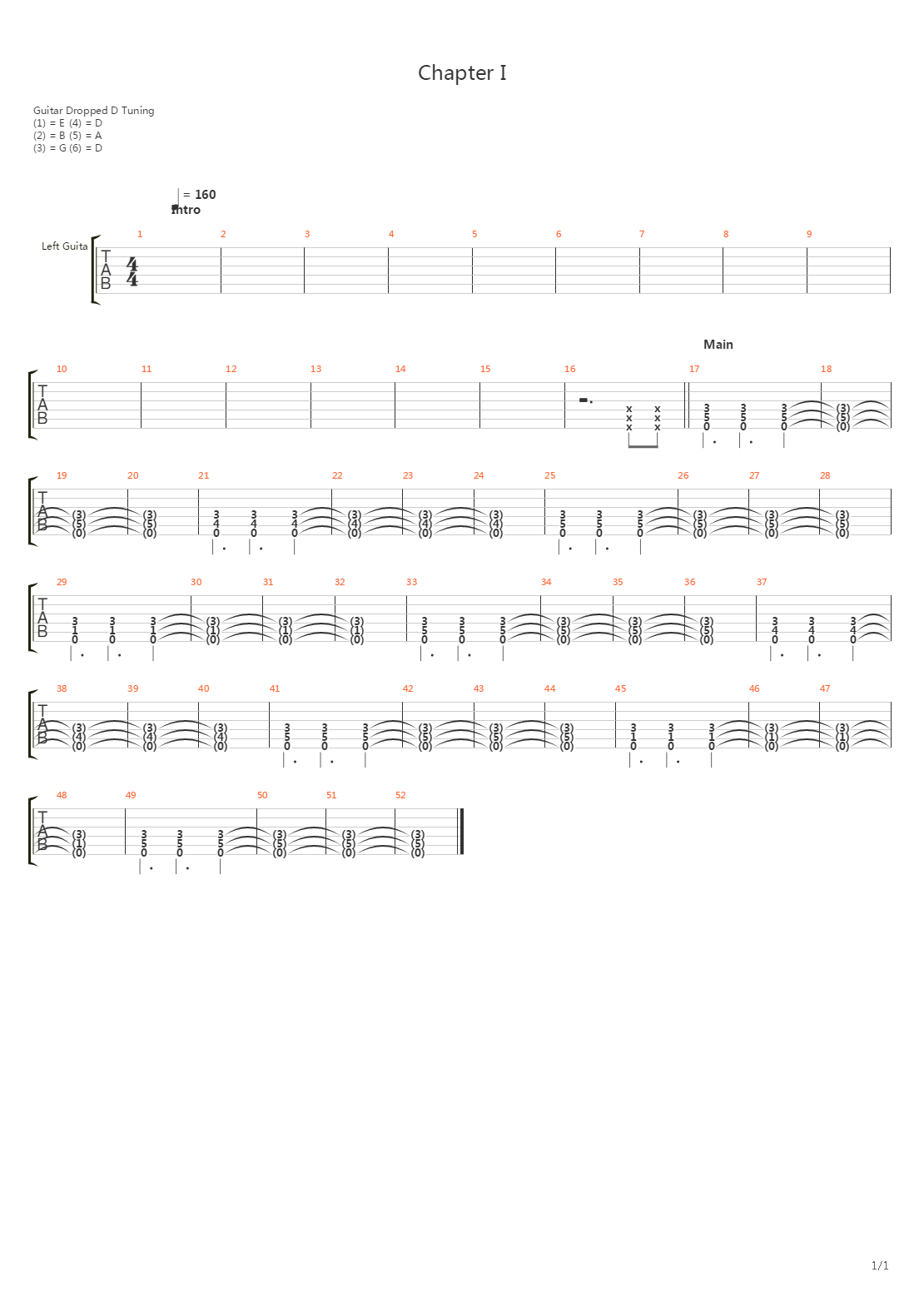 Chapter 1吉他谱