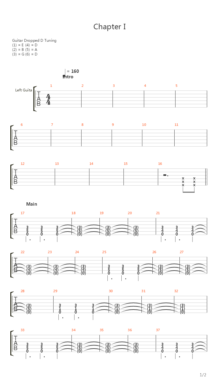 Chapter 1吉他谱