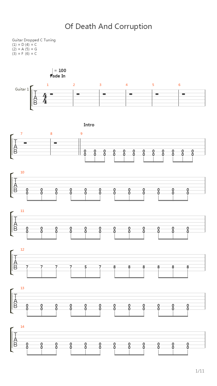 Of Death And Corruption吉他谱