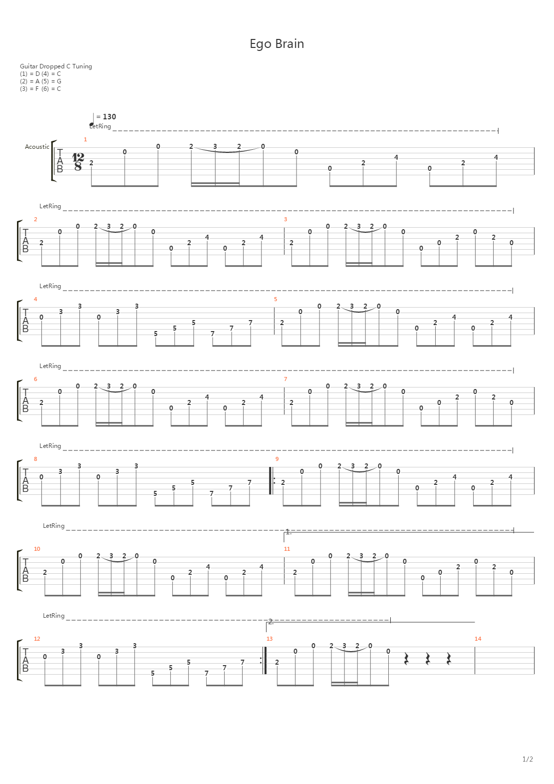 Ego Brain吉他谱