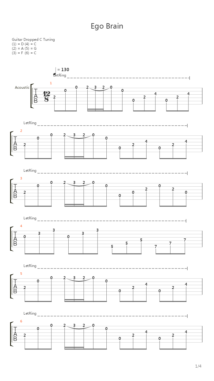 Ego Brain吉他谱