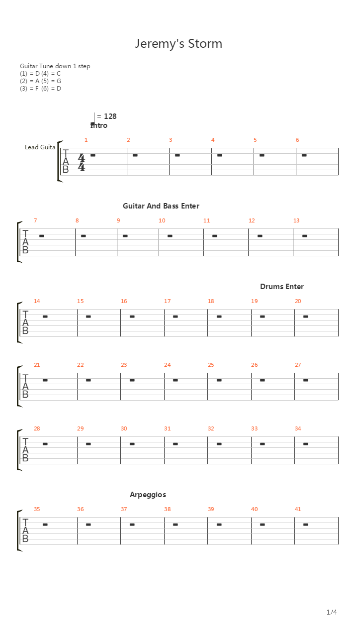Jeremys Storm吉他谱