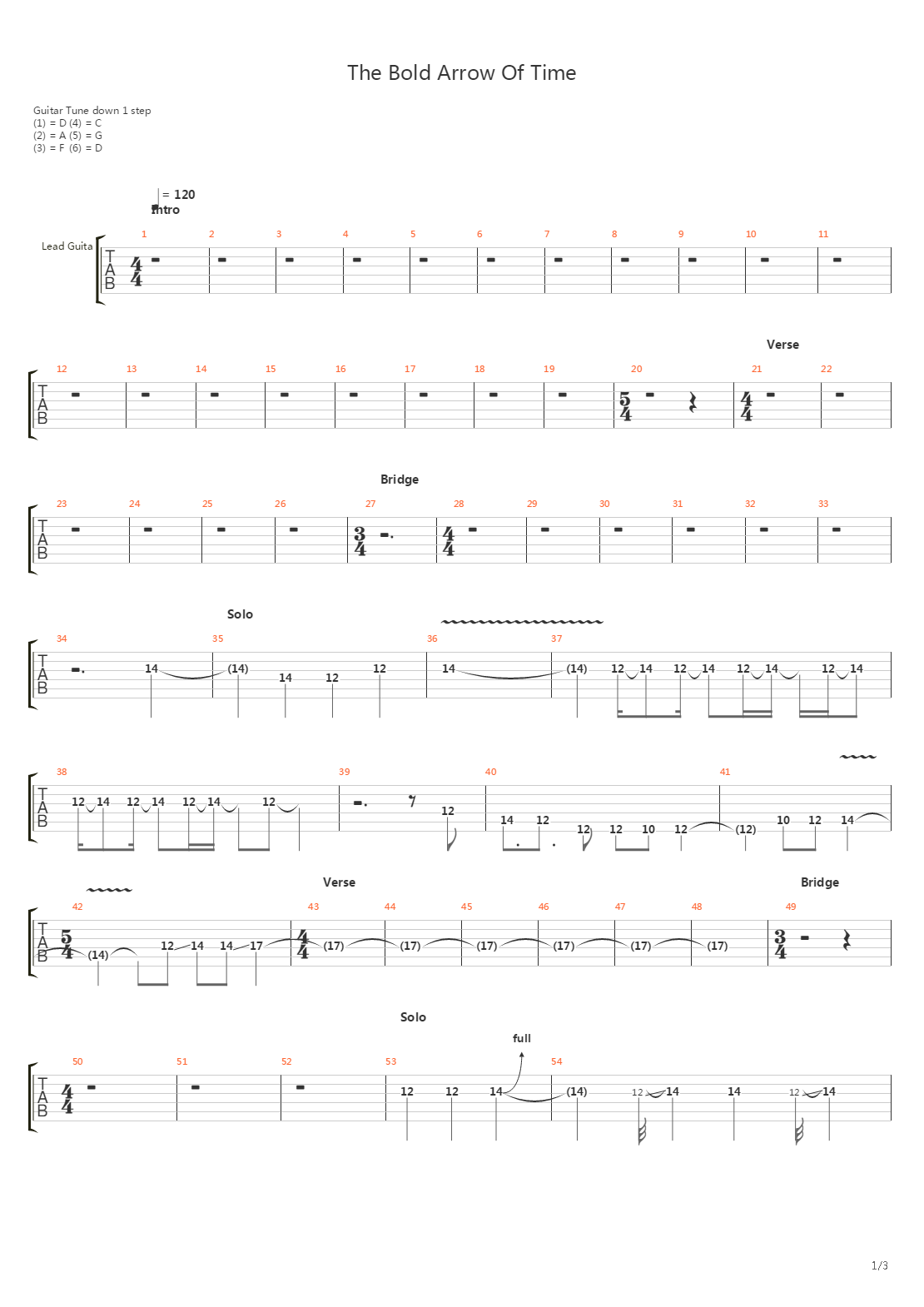 The Bold Arrow Of Time吉他谱