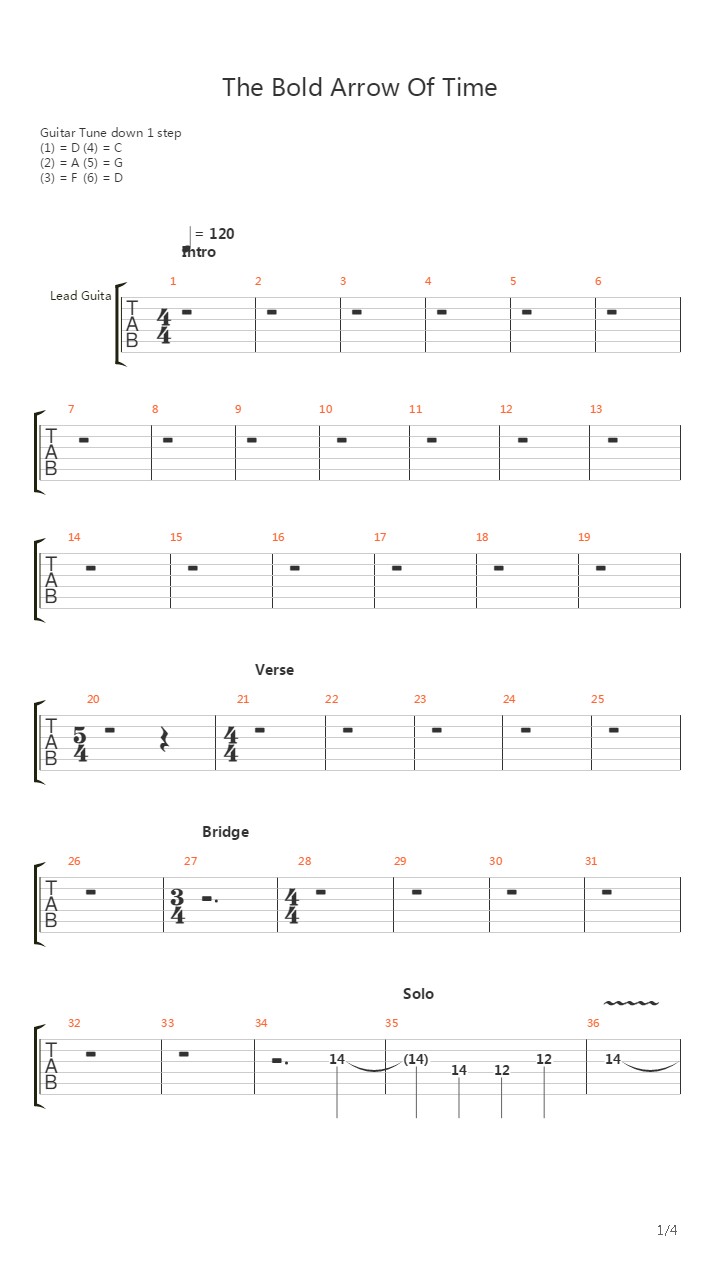 The Bold Arrow Of Time吉他谱