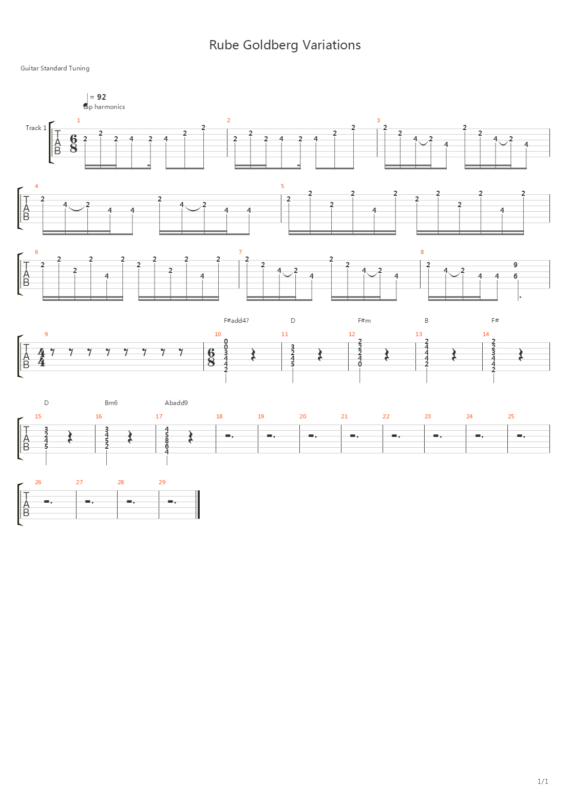 Rube Goldberg Variations吉他谱