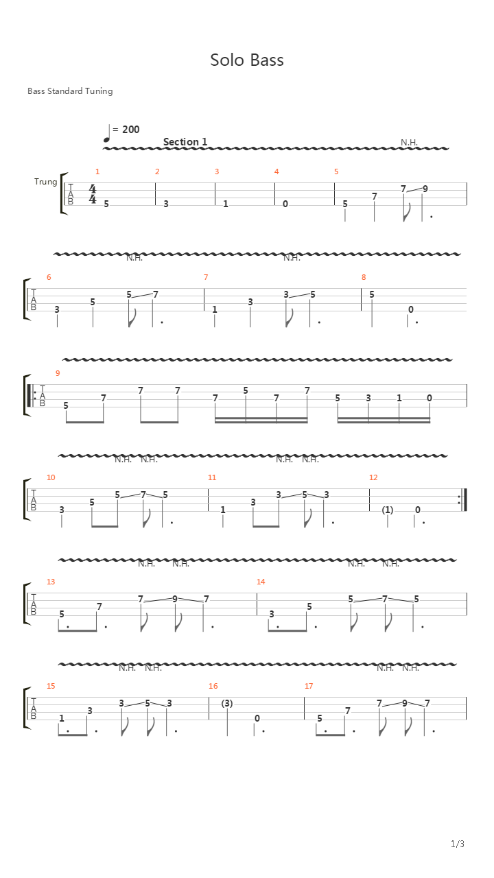 Solo Bass吉他谱