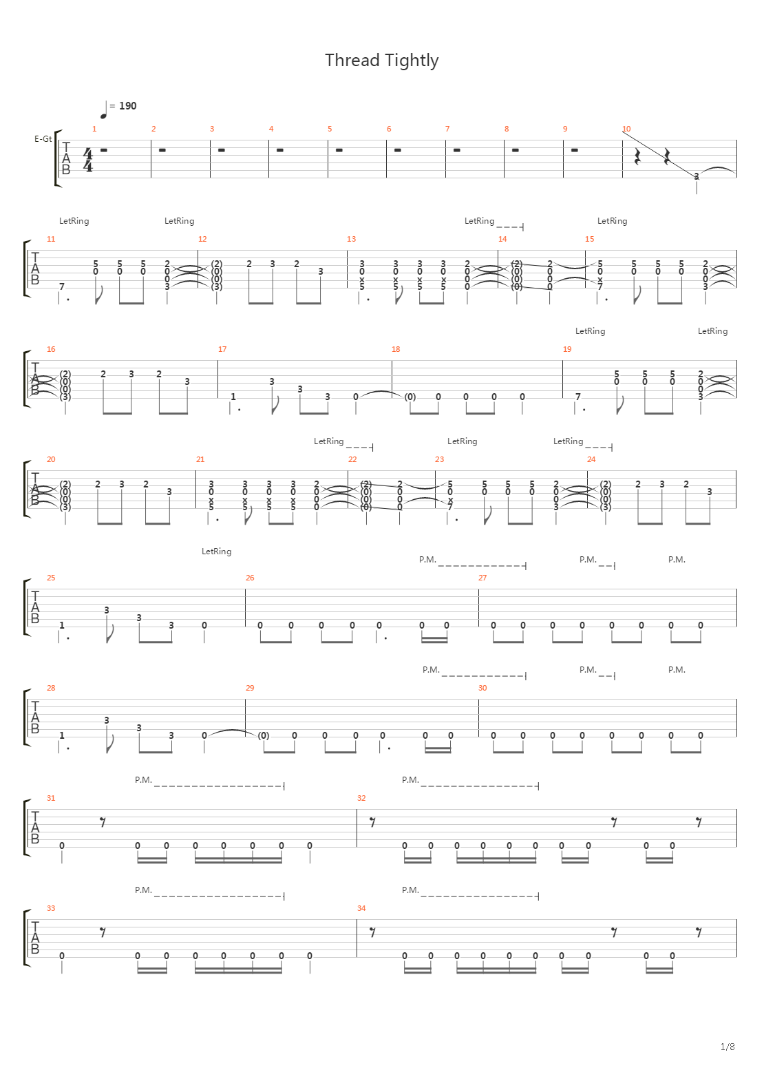 Tread Lightly吉他谱