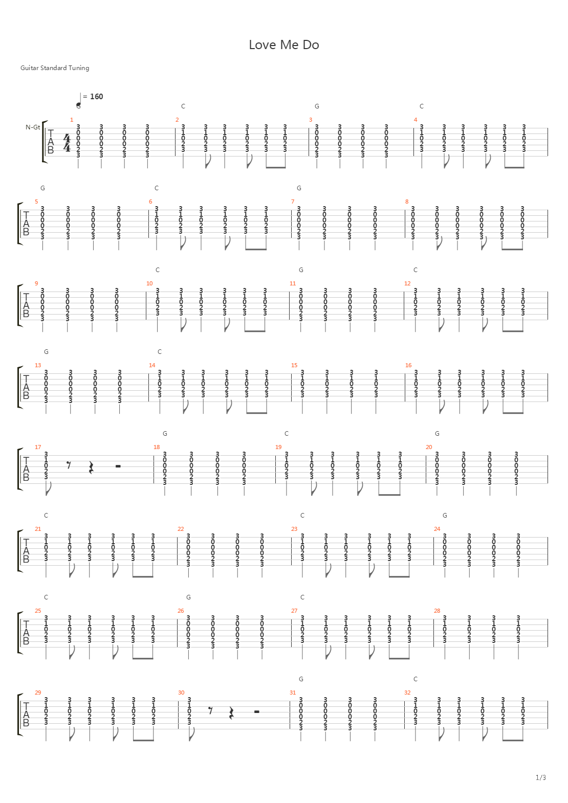 Love Me Do吉他谱