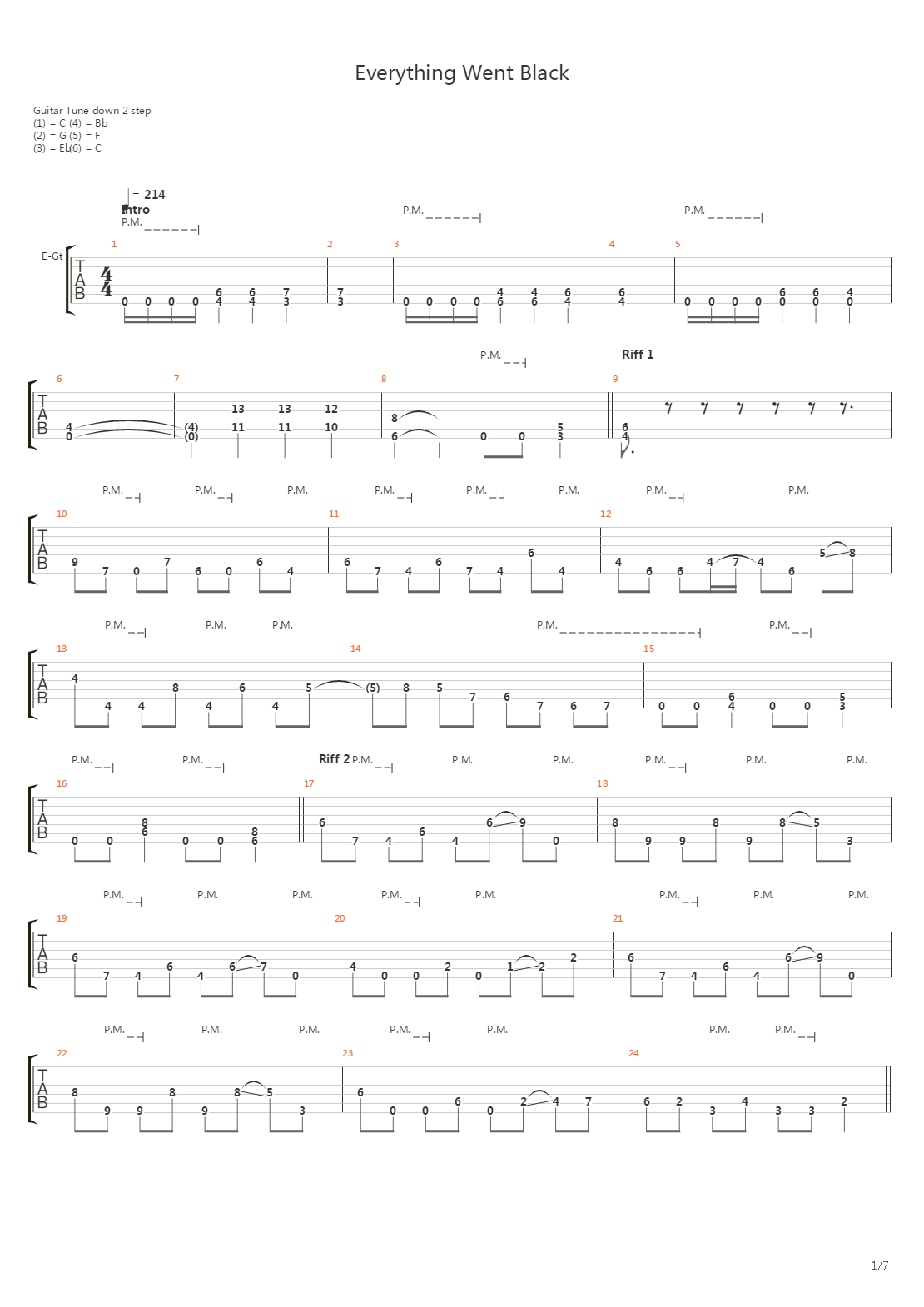 Everything Went Black吉他谱