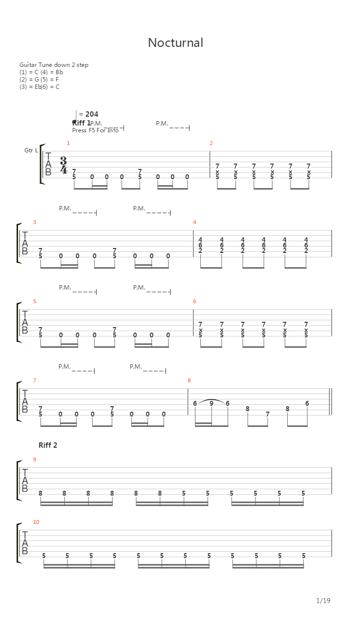 Nocturnal吉他谱