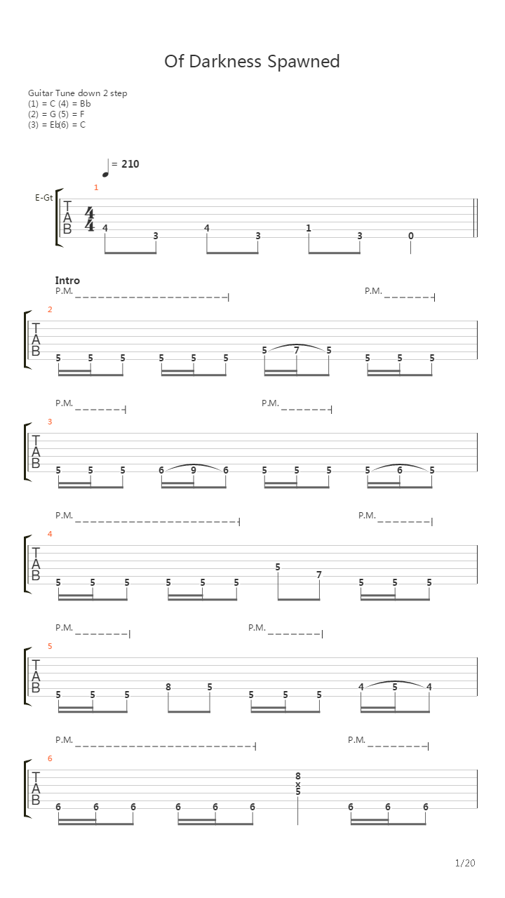 Of Darkness Spawned吉他谱