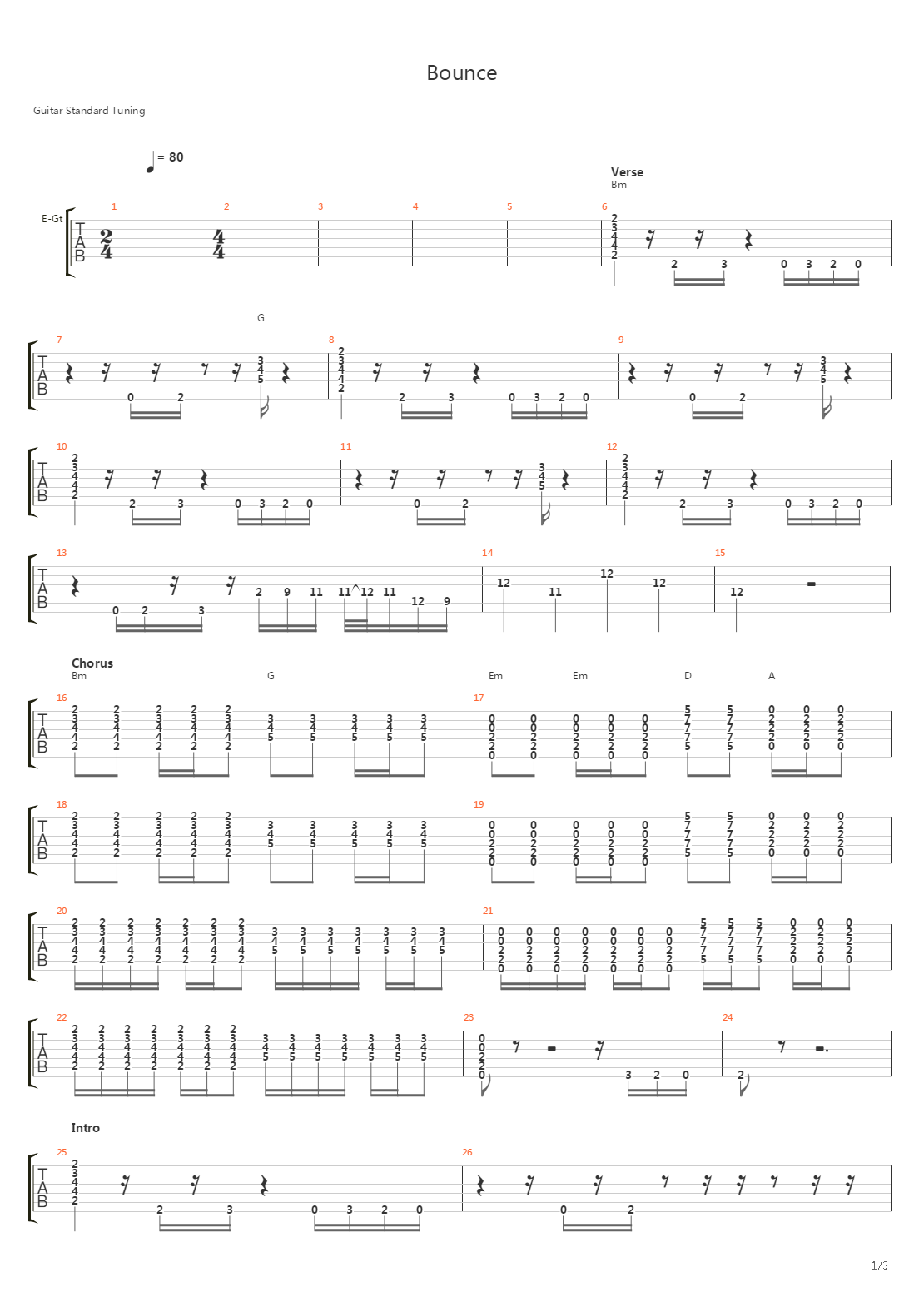 Bounce吉他谱