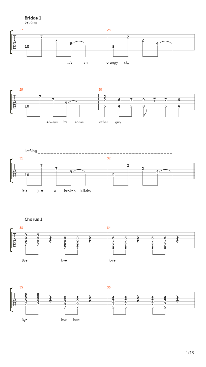 Bye Bye Love吉他谱