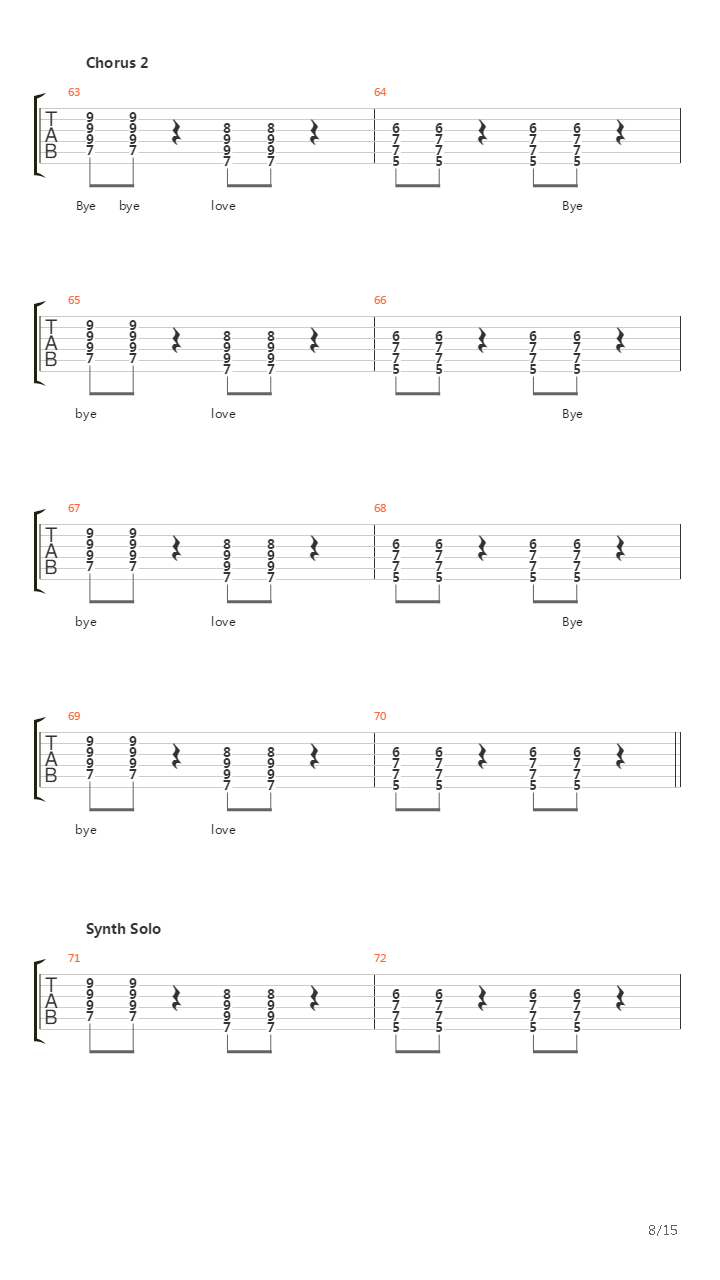Bye Bye Love吉他谱