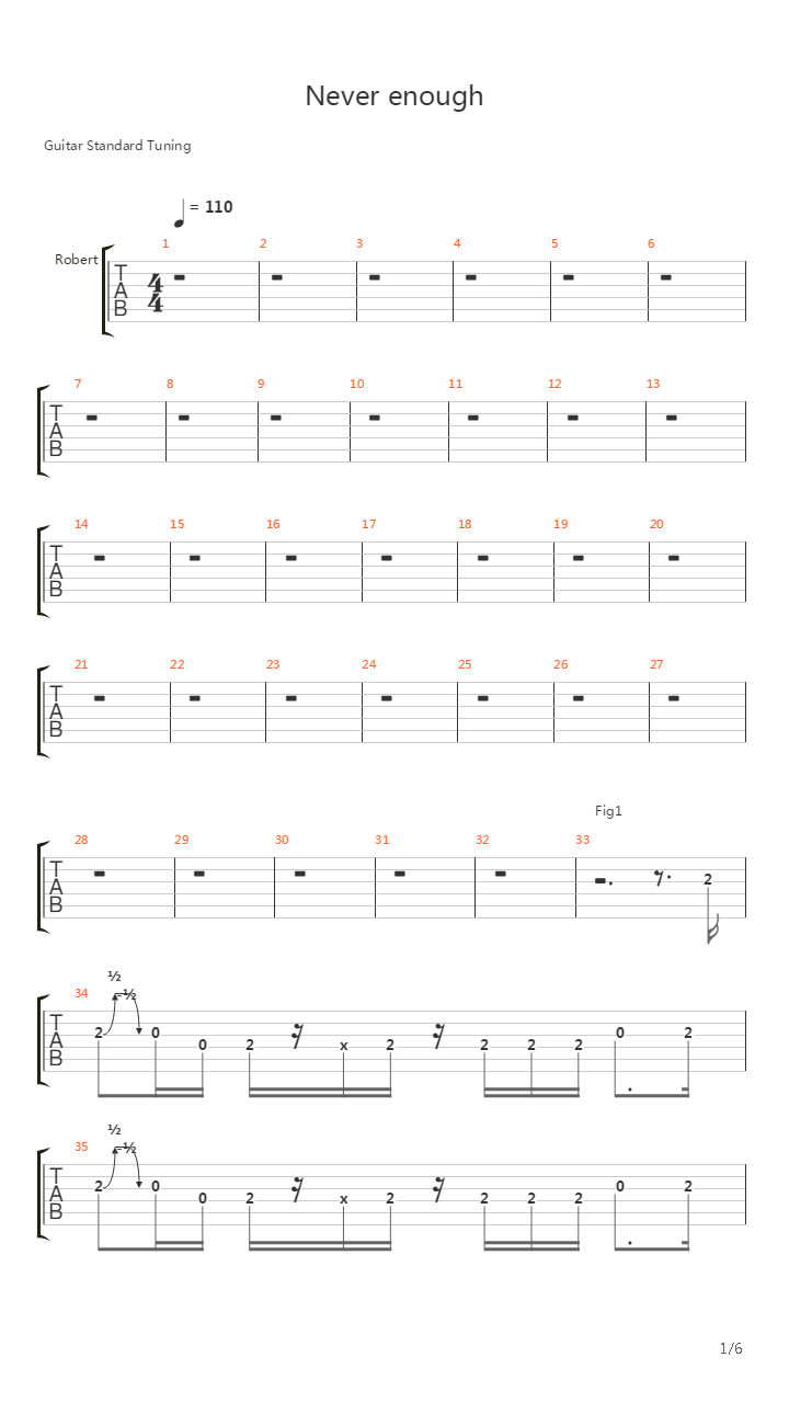 Never Enough吉他谱