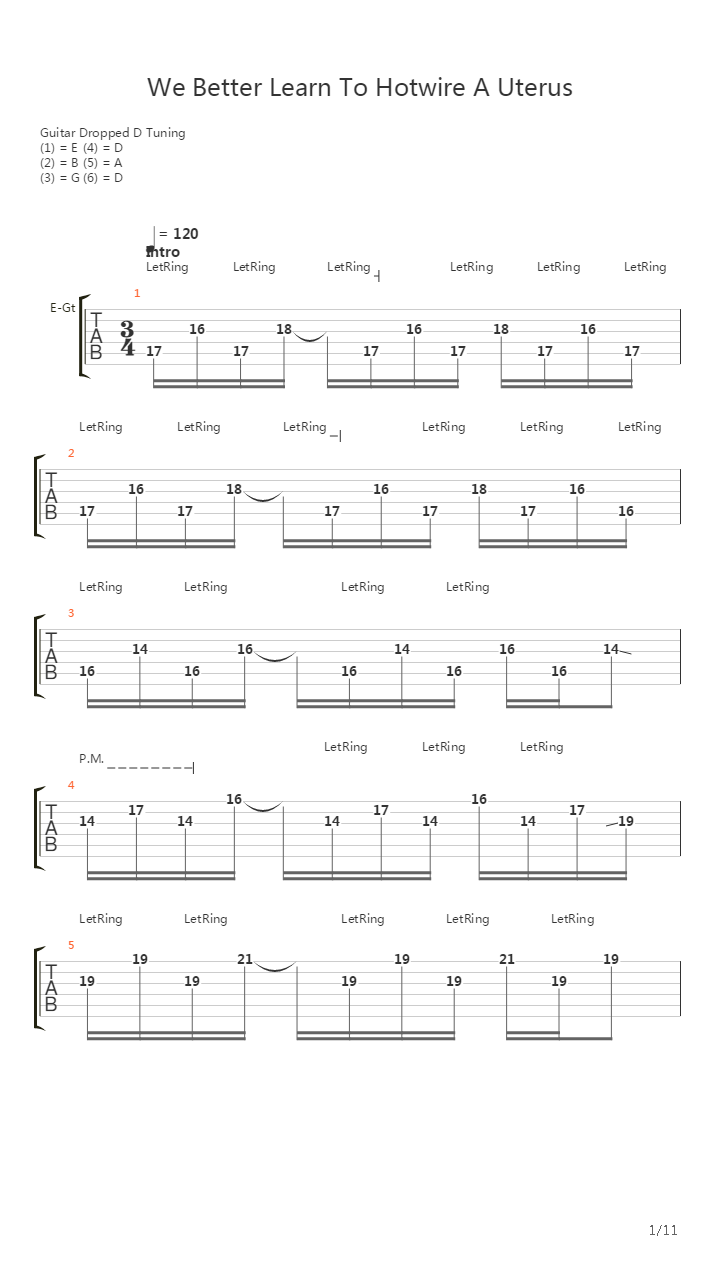 We Better Learn To Hotwire A Uterus吉他谱