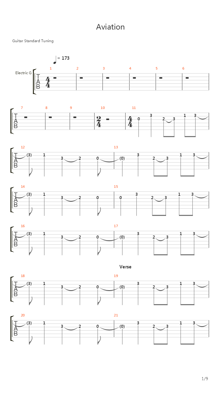 Aviation吉他谱