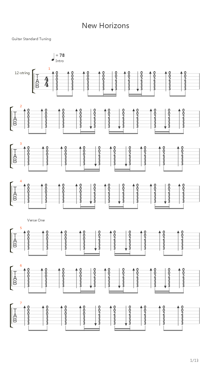 New Horizons吉他谱