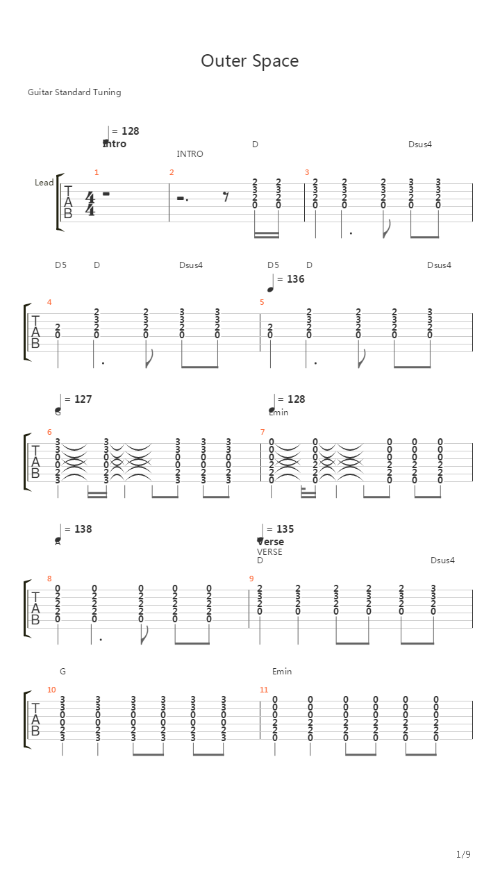 Outer Space吉他谱