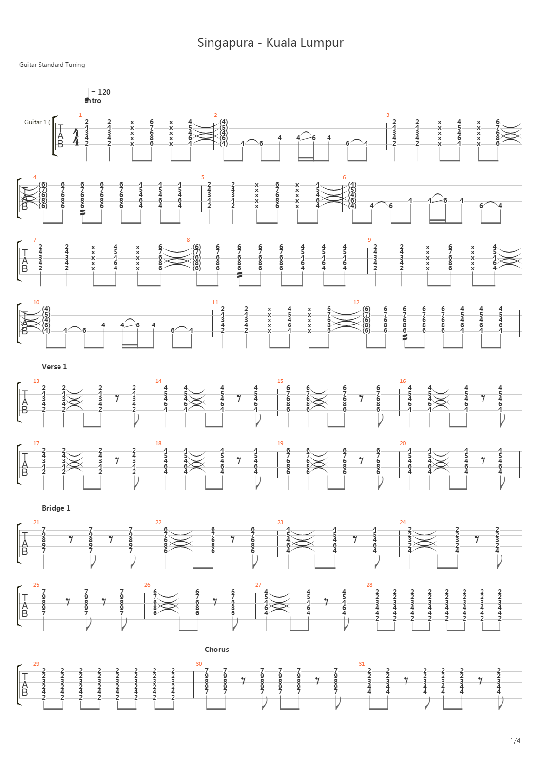Singapura Kuala Lumpur吉他谱