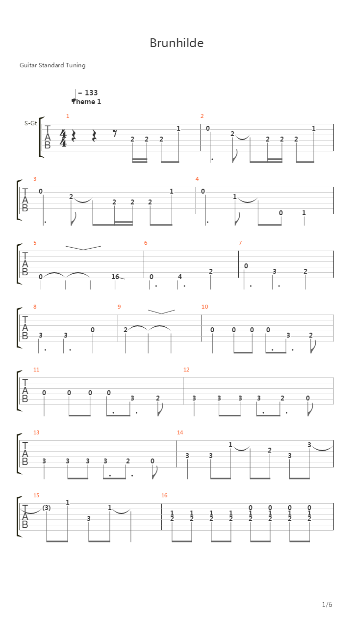 Brunhilde吉他谱