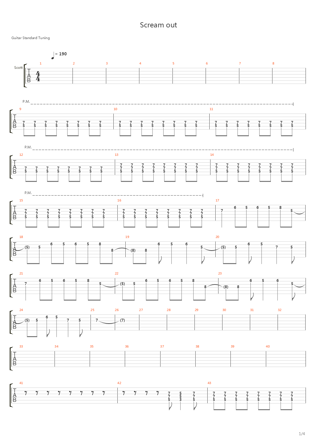 Scream Out吉他谱