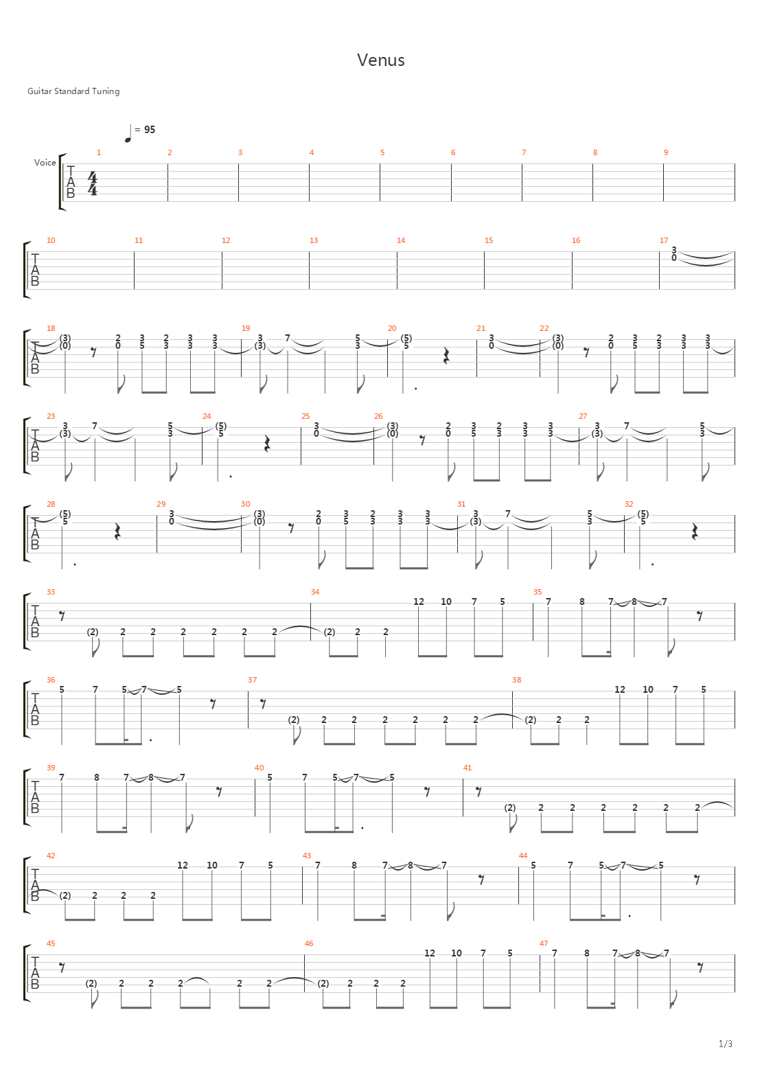 Venus吉他谱