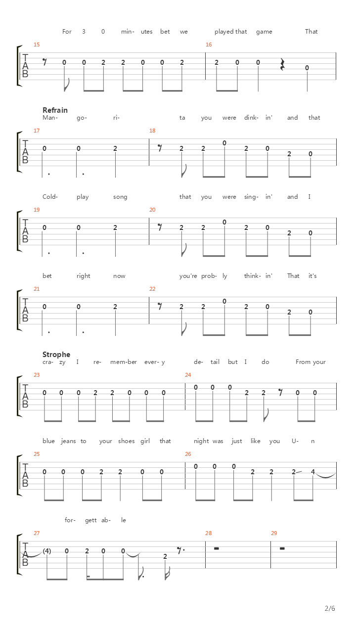 Unforgettable吉他谱