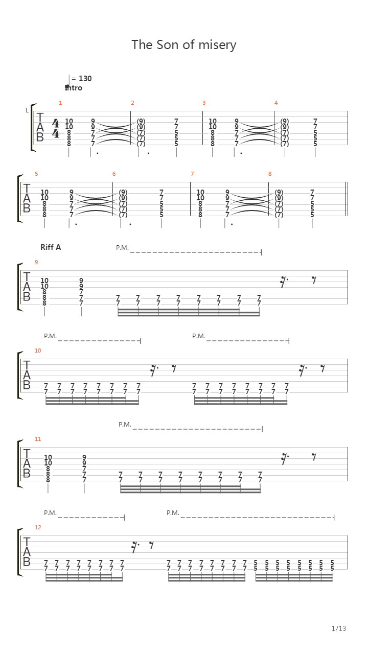 The Son Of Misery吉他谱
