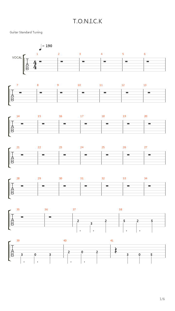 Tonick吉他谱