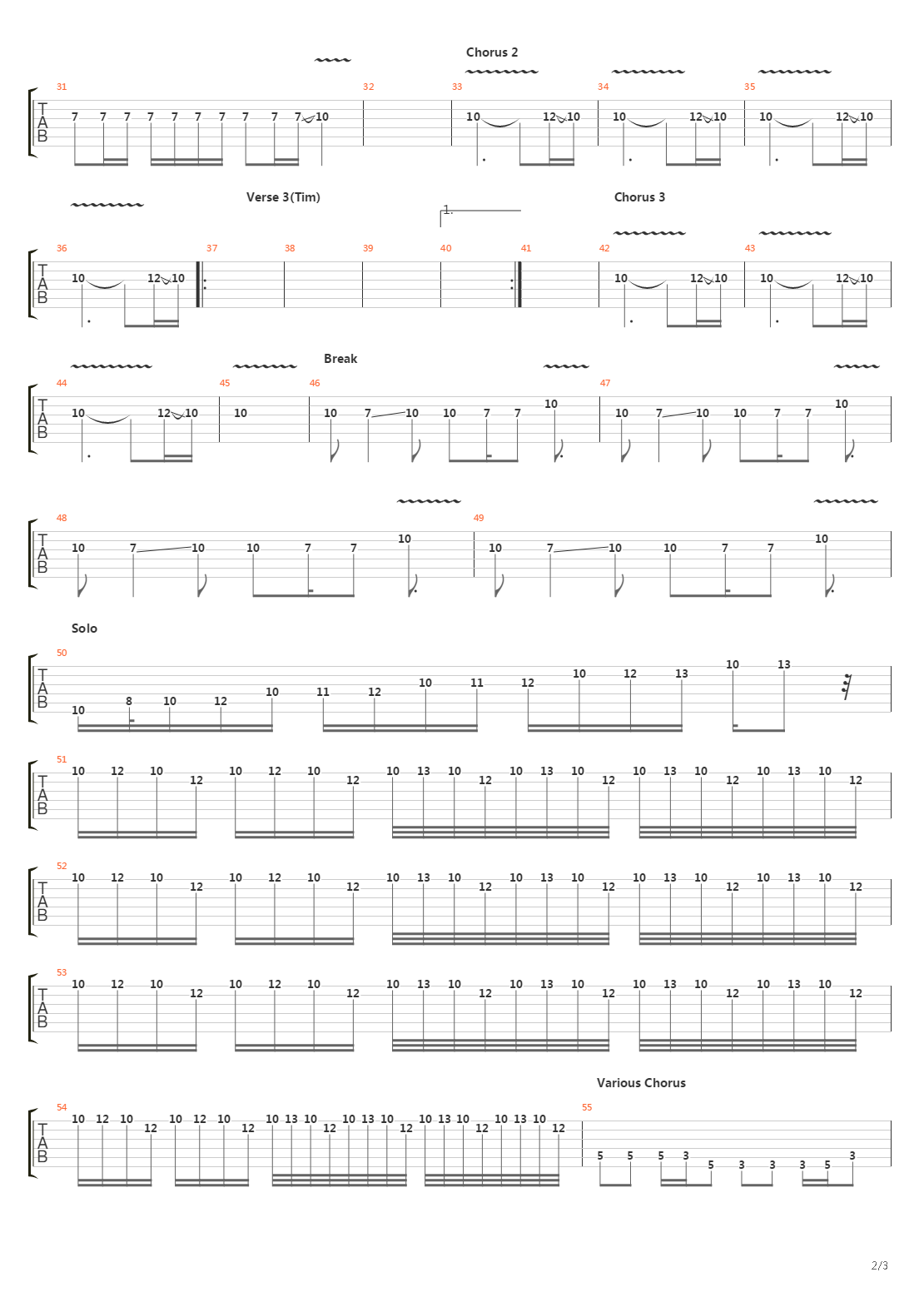 Tall Cans In The Air吉他谱