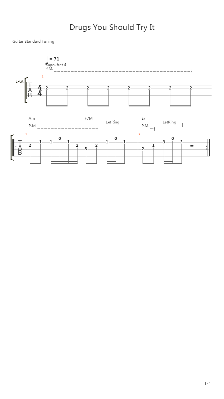 Drugs You Should Try It intro吉他谱