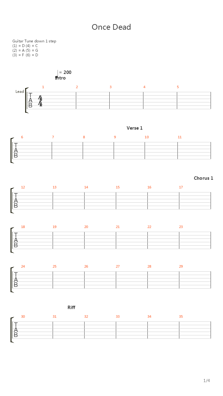Once Dead吉他谱