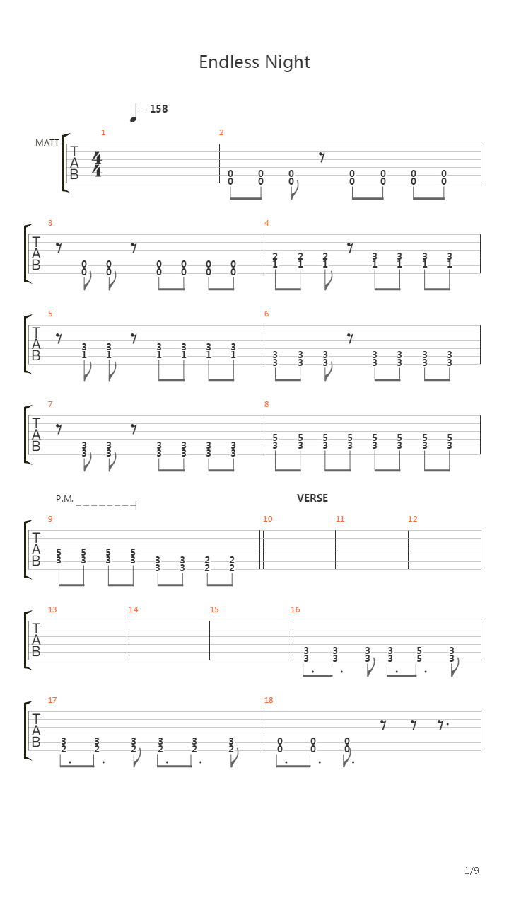 Endless Night吉他谱