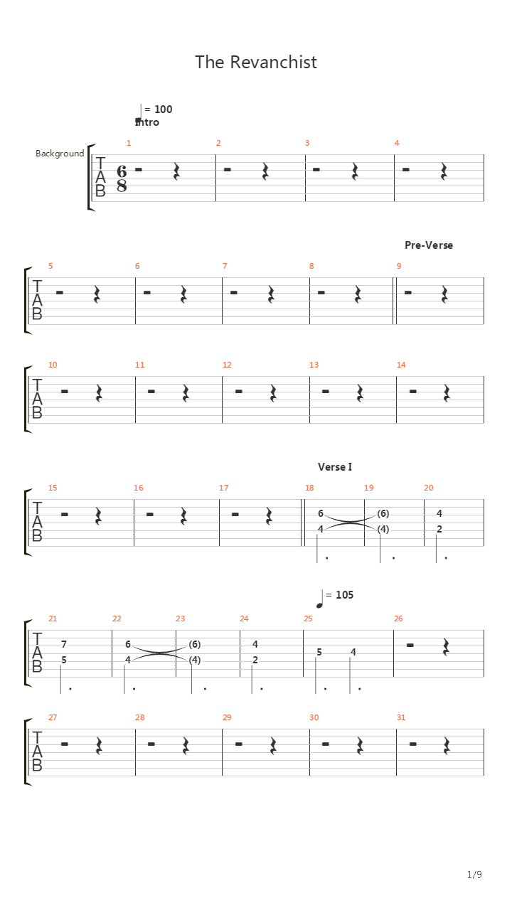 The Revanchist吉他谱