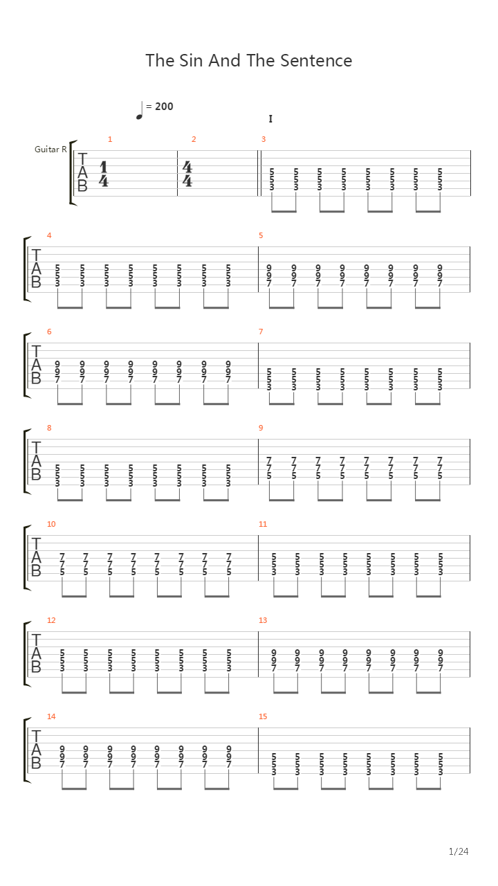 The Sin And The Sentence吉他谱