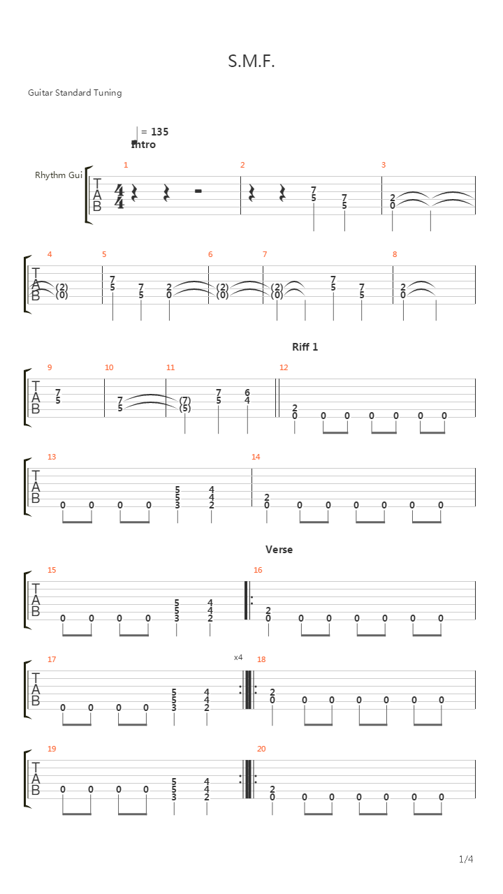 Smf吉他谱